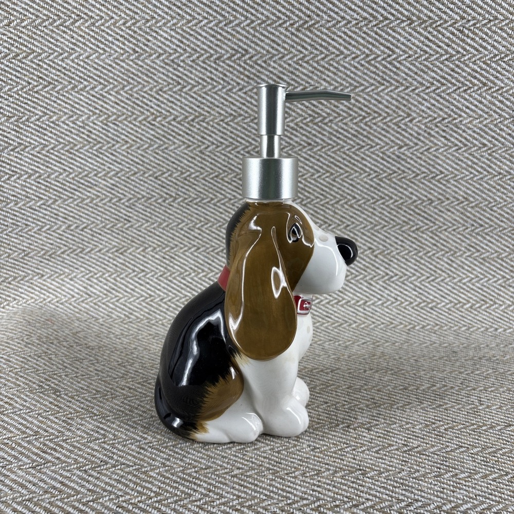 Pioneer Woman Charlie Basset Hound Dog Pump Liquid Hand Soap Lotion Dispenser 8" - Picture 2 of 6